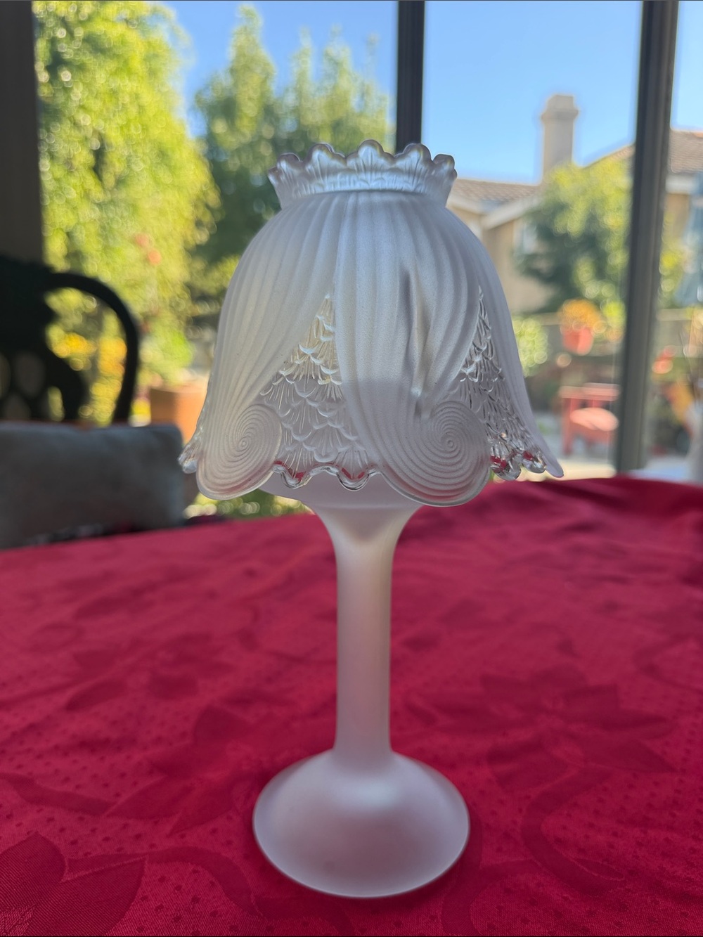 Vintage  PartyLite frosted glass fairy lamp